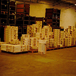 Pallets con cajas de productos AG preparados para despacho