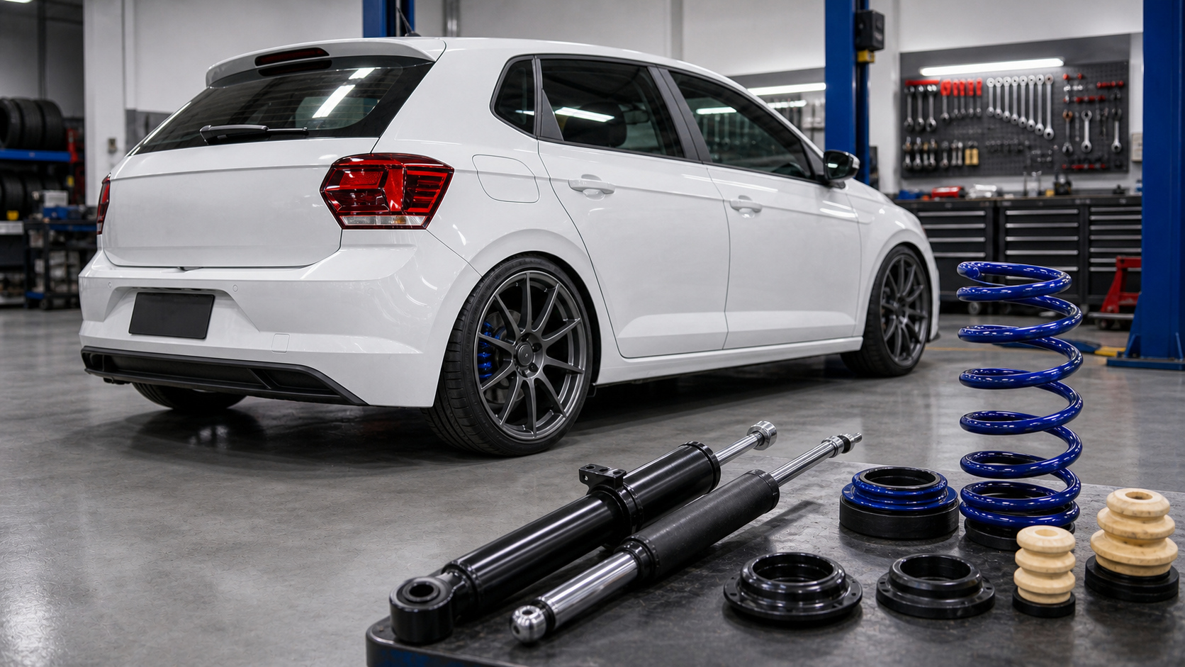 Volkswagen Polo Track con suspensión deportiva y amortiguadores de vástago corto